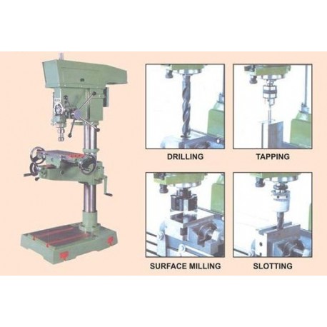 Geared Pillar Drilling Cum Milling Machine